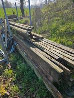 Partij houten balken afbraak, Tuin en Terras, Brandhout, Ophalen