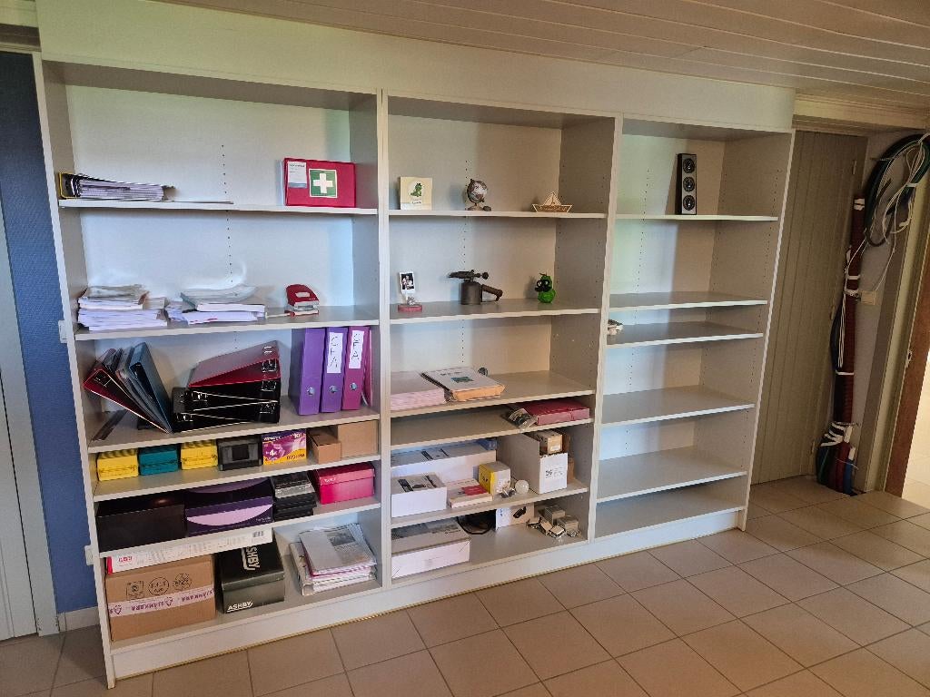 Stevige bureaukasten diverse maten, 25 à 50 cm, Bureaukasten en -boorden grijs, Avec tablette(s), 150 à 200 cm