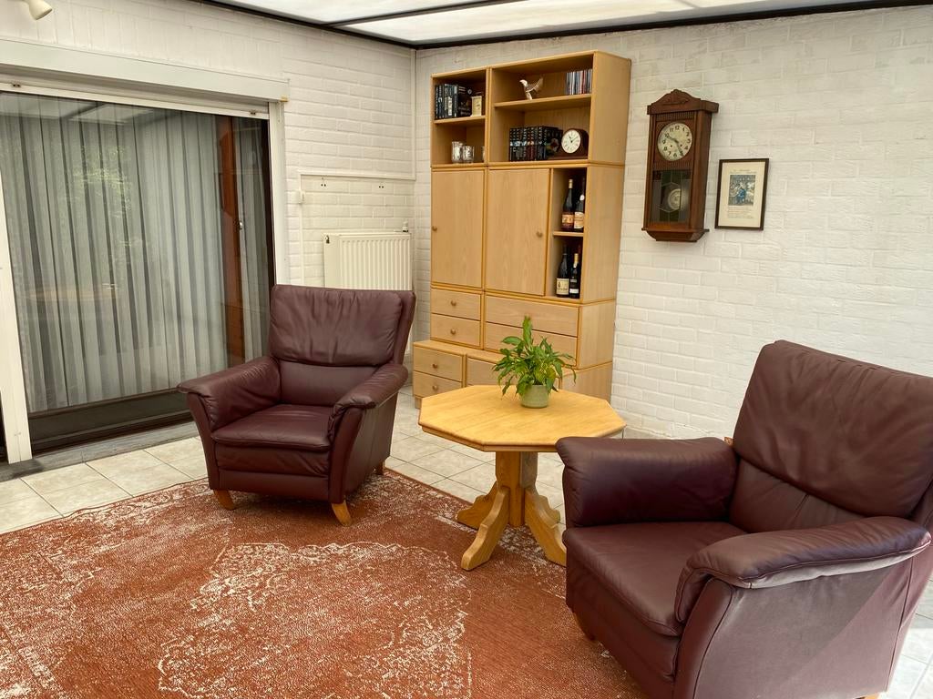 Mooi zithoekje, Huis en Inrichting, Ophalen, Gebruikt, Leer, Rustiek