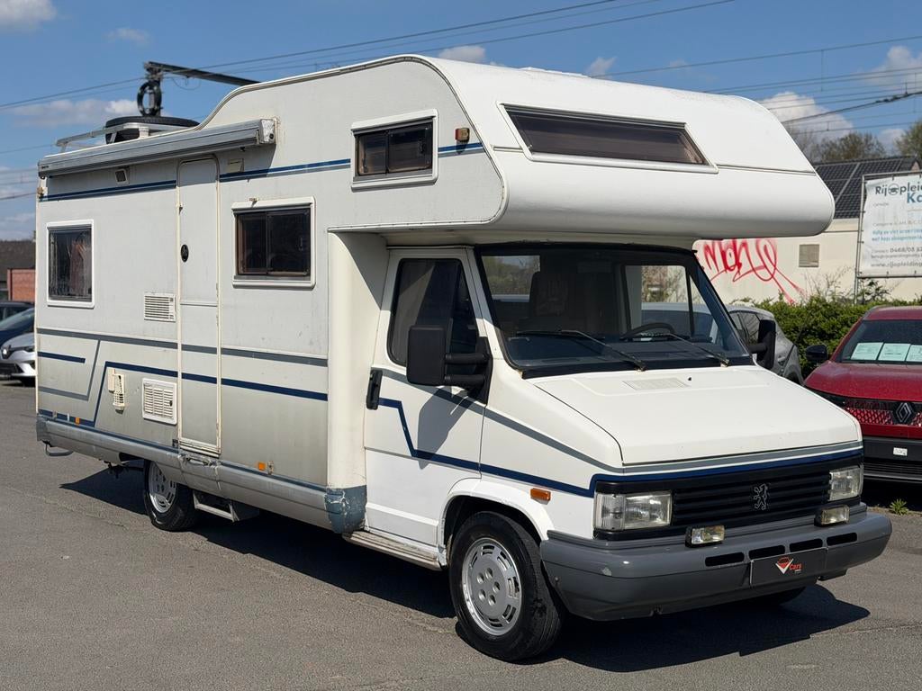 Peugeot camper oldtimer turbo diesel 4pl + keuring vvk, Caravans en Kamperen, Douche, Bedrijf, Handgeschakeld, Diesel