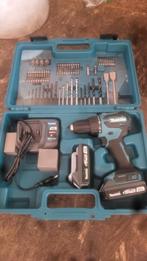 Makita 18V accuboormachine set met 2 accu’s + koffer en acce, Doe-het-zelf en Bouw, Ophalen