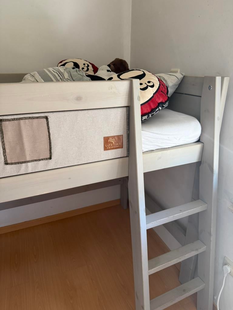 Lifetime hoogslaper grijs kinderbed, Ophalen, Gebruikt, Hoogslaper