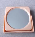 Vintage zalmroze make-up spiegel - dubbelzijdig, Ophalen, Zo goed als nieuw, Make-up