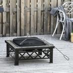 3-in-1  Vuurschaal BBQ, Zwart 76 x 76 x 47 cm, Jardin & Terrasse, Barbecues au charbon de bois, Avec accessoires, Enlèvement ou Envoi