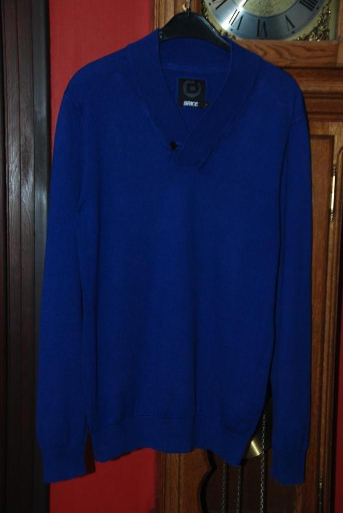 Dunne blauwe „BRICE” trui met V-hals maat L, zeer goed, Kleding | Heren, Truien en Vesten, Zo goed als nieuw, Maat 52/54 (L), Blauw