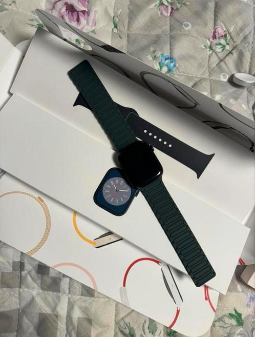 Apple watch 8 45MM Midnight, Handtassen en Accessoires, Smartwatches, Zo goed als nieuw, iOS, Zwart, Afstand, Calorieverbanding