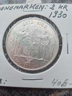 Danmark 2 kroner 1930 zilver UNC, Zilver, Verzenden