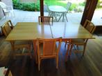 Eettafel rotan uitklapbaar 90/90 en 90/180 en 4 stoelen, Huis en Inrichting, Ophalen, Gebruikt, 50 tot 100 cm, 50 tot 100 cm