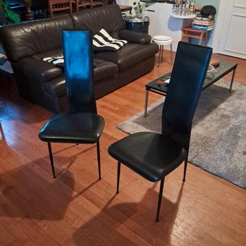 Eetkamerstoelen Giancarlo Vegni voor Fasem, Enlèvement ou Envoi, Comme neuf, Noir, Cuir