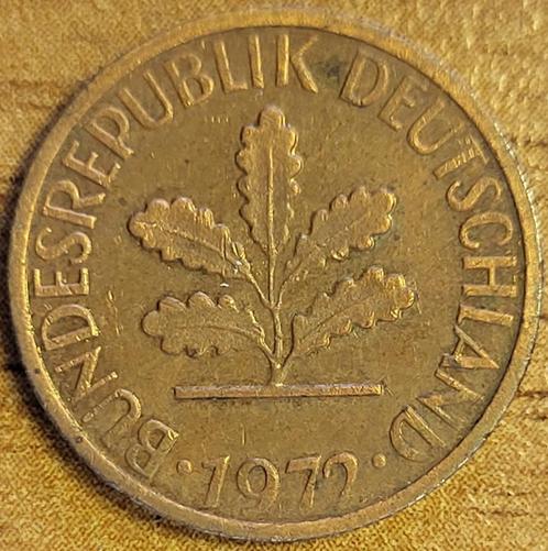 DUITSLAND 1 Pfennig 1972 F STUTTGART KM#105 FINE, Postzegels en Munten, Munten | Europa | Niet-Euromunten, Losse munt, Duitsland