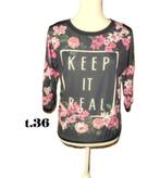 (85) -blouse femme t.36 noire rose - jennyfer -, Zwart, Ophalen of Verzenden, Zo goed als nieuw, Jennyfer