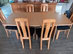 Tafel met 6 stoelen beuk, Huis en Inrichting, Tafels | Statafels, Ophalen, Gebruikt