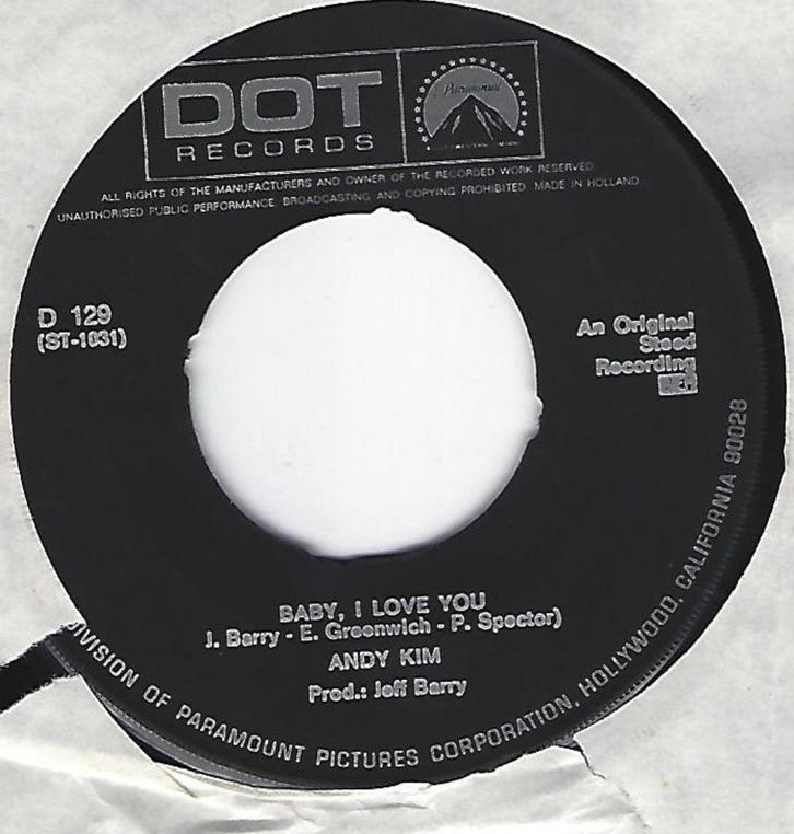 Andy Kim – Baby, I Love You, Cd's en Dvd's, Vinyl Singles, Gebruikt, Single, Pop, 7 inch, Ophalen of Verzenden