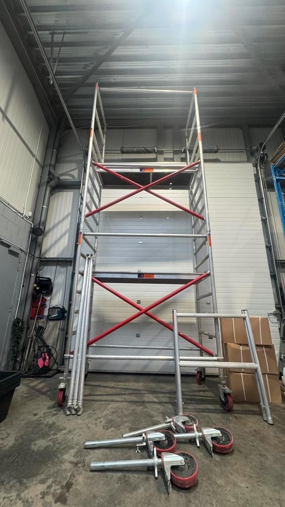 Stelling alu 4,1m plateau hoogte, Bricolage & Construction, Échafaudages, Comme neuf, Enlèvement