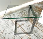Bijzettafel gebra met gehard glas, Ophalen, Gebruikt, Glas