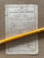 Oorlogsslachtoffer1918 Avelgem dodelijk getroffen door kogel, Ophalen of Verzenden, Bidprentje