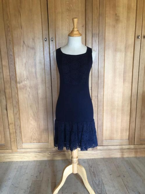Kleed jurk Tara Jarmon 34 - 36 S katoen -zijde, Kleding | Dames, Jurken, Gedragen, Maat 36 (S), Blauw, Boven de knie, Ophalen of Verzenden
