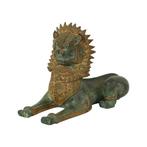 Grote Tempelleeuw Verguld Brons Beeld Thailand Foo Dog 27cm, Antiek en Kunst, Ophalen of Verzenden
