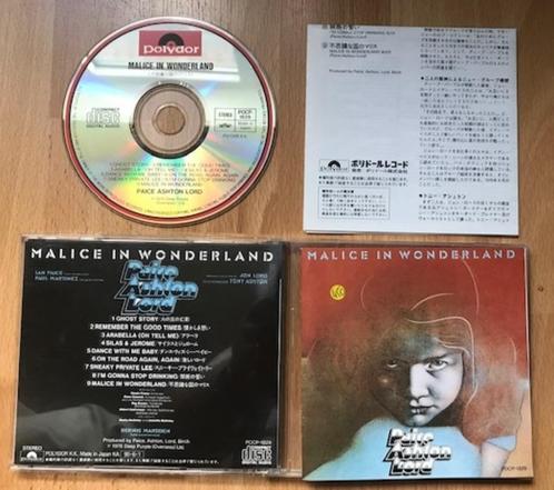 CD PAICE, ASHTON, LORD - MALICE IN WONDERLAND (JAPON), CD & DVD, CD | Pop, Comme neuf, 1960 à 1980, Enlèvement ou Envoi