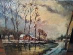 Un canal en hiver, Antiek en Kunst, Ophalen of Verzenden