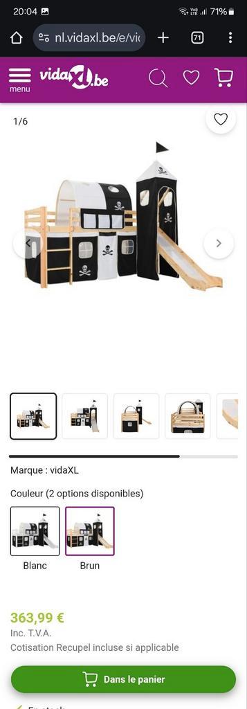 2 lits tobogan mezzanine et tour pour fille et garçon., Enlèvement, Utilisé