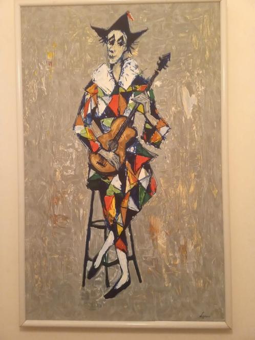 BERNARD LIGNON (1928 - 2017)  clown-gitaar, Antiquités & Art, Art | Peinture | Abstraite, Enlèvement