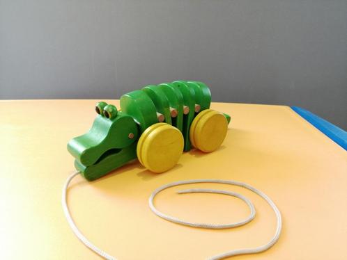 Houten speelgoed krokodil met trekkoord, Kinderen en Baby's, Speelgoed | Houten speelgoed, Gebruikt, Duw- of Trekspeelgoed, Ophalen