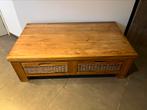 Salontafel teak met 4 grote manden 120€, Ophalen, Zo goed als nieuw