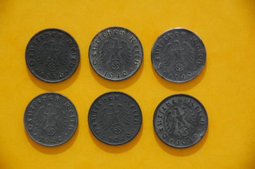 REICH : 10 Pf 1940 A/B/D/E/F/G zeer mooi lot in goede staat, Postzegels en Munten, Munten | Europa | Niet-Euromunten, Setje, Duitsland