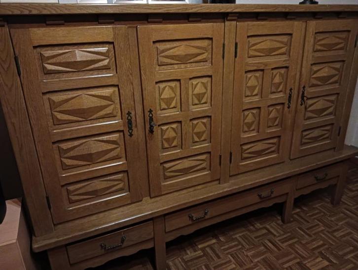 Goed onderhouden licht eiken eetkamer, Huis en Inrichting, Complete eetkamers, Gebruikt, 4 tot 6 stoelen, Ophalen