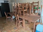 Grote partij tafels en stoelen, Huis en Inrichting, Ophalen, Gebruikt, Bruin, Cafe