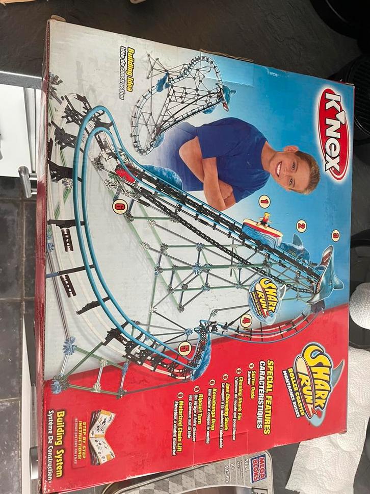 K’NEX Shark Run – Roller Coaster (Motorized), Kinderen en Baby's, Speelgoed | Duplo en Lego, Zo goed als nieuw, Ophalen of Verzenden