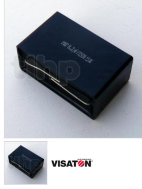 4 x MKP 250VDC Visaton capacitor, 15µF, 35 x 23 mm, lenght 5, Audio, Tv en Foto, Luidsprekerboxen, Nieuw, Front, Rear of Stereo speakers