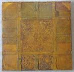 HANS VAN LEEUWEN / ABSTRACTIE / OLIEVERF RELIEF / 80x80cm, Antiek en Kunst, Ophalen