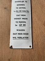 Zwart / Wit emaille reclamebordje, Ophalen of Verzenden, Gebruikt, Reclamebord