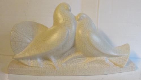 stijlzuivere art deco craquele duiven Dax, Antiek en Kunst, Antiek | Keramiek en Aardewerk, Verzenden