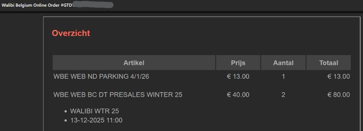 2X Walibi Belgium WINTER! [Gratis Parking] 13 Dec!, Tickets en Kaartjes, Recreatie | Pretparken en Attractieparken, Twee personen