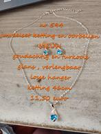 594. Parure de bijoux : collier et boucles d'oreilles, NEUF,, Avec pendentif, Bleu, Autres matériaux, Envoi