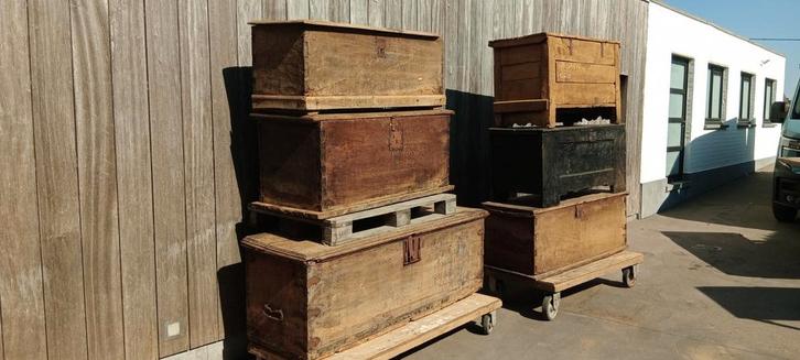 Antieke eiken opberg kist., Huis en Inrichting, Woonaccessoires | Kisten, Zo goed als nieuw, Ophalen