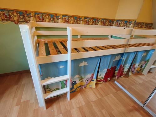 WIT HALFHOOG BED, Kinderen en Baby's, Kinderkamer | Stapelbedden en Hoogslapers, Gebruikt, Halfhoogslaper, Ophalen