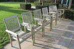 6 tuinstoelen in teakhout, Tuin en Terras, Ophalen, Gebruikt, Teakhout, Stapelbaar