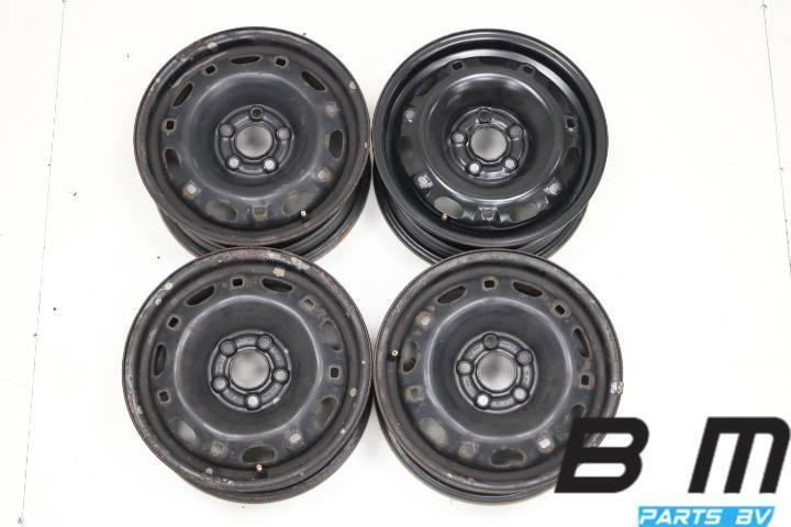 Set 14 inch stalen velgen VW Polo 9N / 9N3 6Q0601027P, Auto-onderdelen, Banden en Velgen, Velg(en), Gebruikt