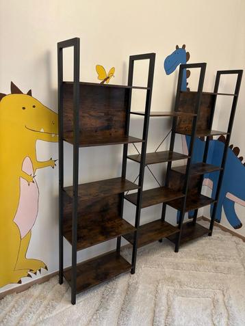 Bibliotheekmeubilair in industriële stijl, Huis en Inrichting, 150 tot 200 cm, Ophalen of Verzenden, Zo goed als nieuw, Minder dan 25 cm