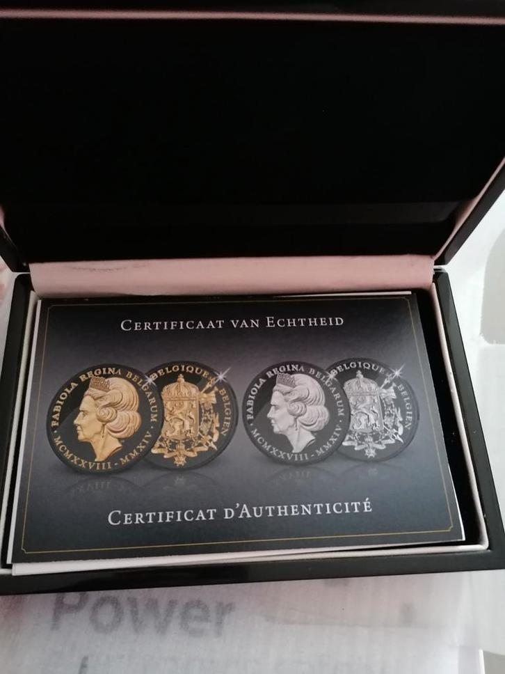 Set van 2 qb-medailles, Postzegels en Munten, Munten | Europa | Euromunten, België, Goud, Zilver, Ophalen of Verzenden