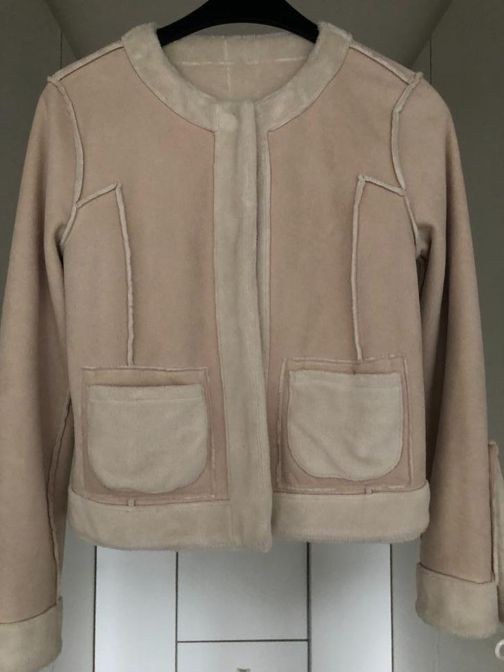 Marccain: ecru jasje twee in één, omkeerbaar, Kleding | Dames, Jassen | Winter, Zo goed als nieuw, Maat 38/40 (M), Beige, Ophalen