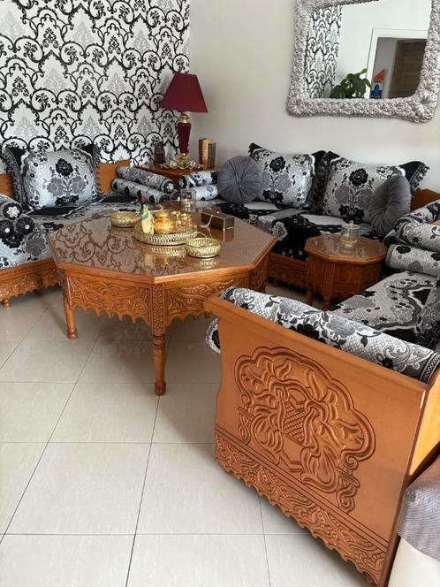 Salon marocain, Huis en Inrichting, Zetels | Zetels, Nieuw, Rechte bank, Vierpersoons of meer, 300 cm of meer, 75 tot 100 cm, Hout