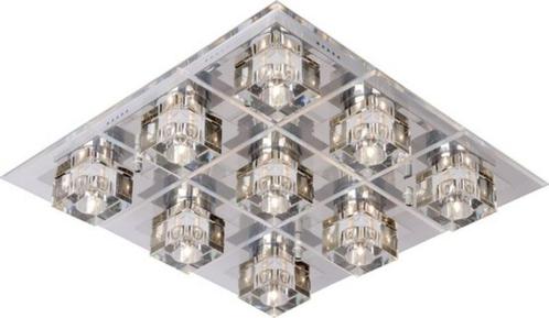 Plafondlamp Plafonnier - 9xG4/20W Chroom/Glas, Huis en Inrichting, Lampen | Plafondlampen, Zo goed als nieuw, Glas, Ophalen of Verzenden