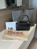 Delvaux vintage croco handtas, Handtassen en Accessoires, Ophalen of Verzenden, Gebruikt, Zwart, Handtas