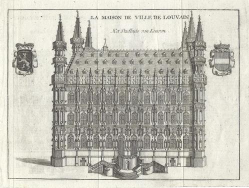 1786 - het stadhuis van Leuven, Antiquités & Art, Art | Eaux-fortes & Gravures, Envoi