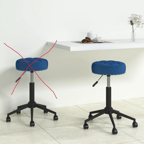 tabourets bleus  velours (x1)neuf, Huis en Inrichting, Krukjes, Nieuw, IJzer, In hoogte verstelbaar, Ophalen of Verzenden